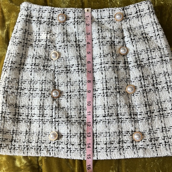High Waist Tweed Plaid Mini Skirt - Picture 16 of 16